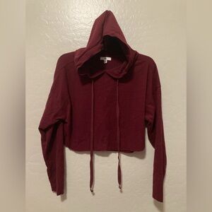 Nordstrom Burgundy Cropped Hoodie